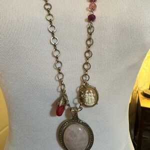 Chico's Pink and Silver Statement Necklace